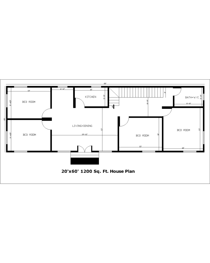 20'x60' 1200 Sq. Ft.House Plan