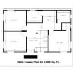 3bhk House Plan In 1000 Sq. Ft. | 3bhk Gharka Naksha In 1000 Sq. Ft. | Download Plan PDF
