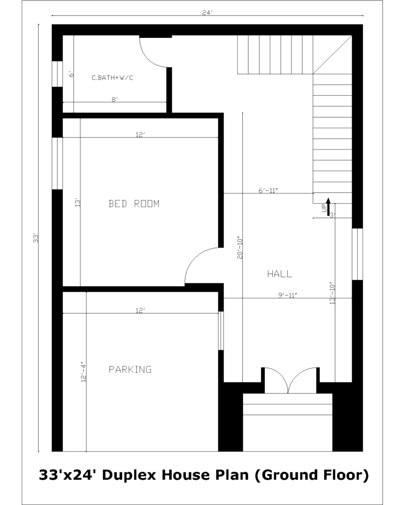 33'x24' Duplex House Plan