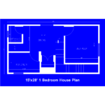 15’x28′ 1 Bedroom House Plan | 28’x15′ 1 Bedroom House Plan | Download Blueprints